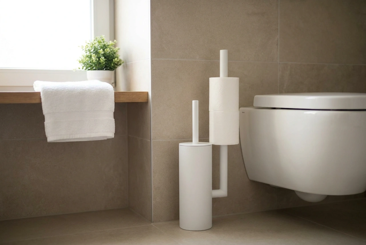 De optimale plaatsing van een toiletborstel met toiletrolhouder in een kleine badkamer