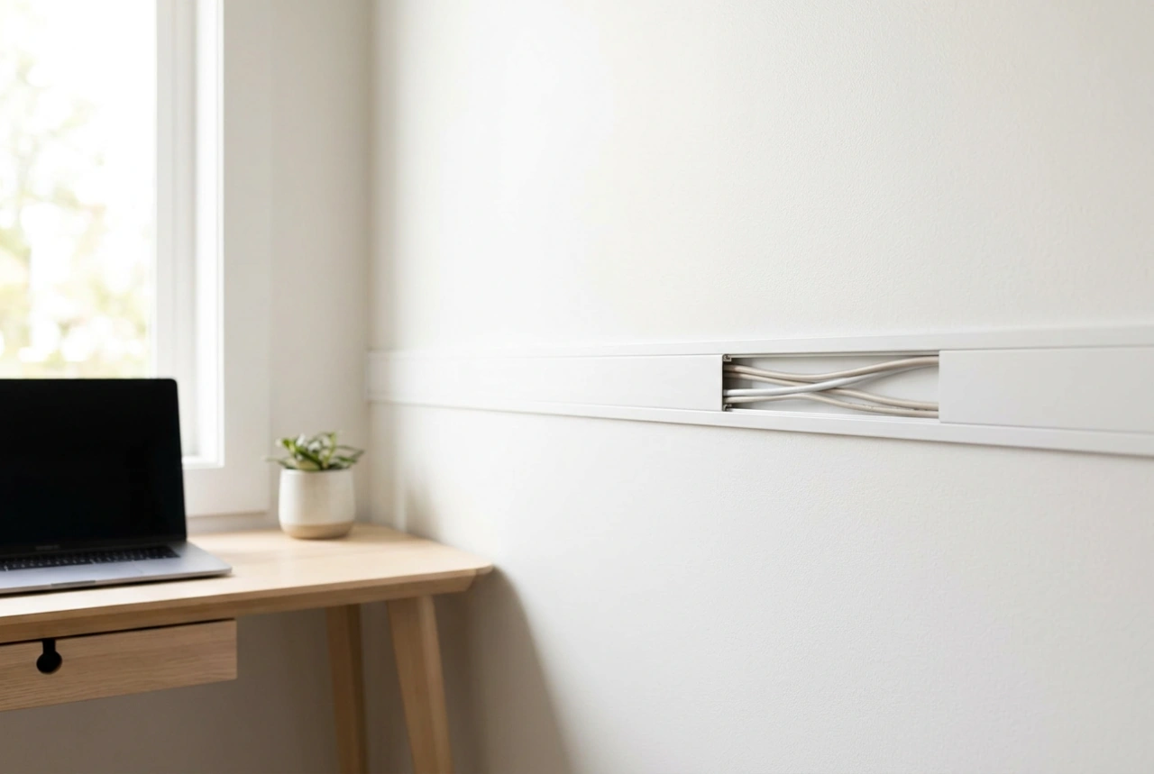 Een strakke kabelgoot op de muur monteren en onzichtbaar afwerken