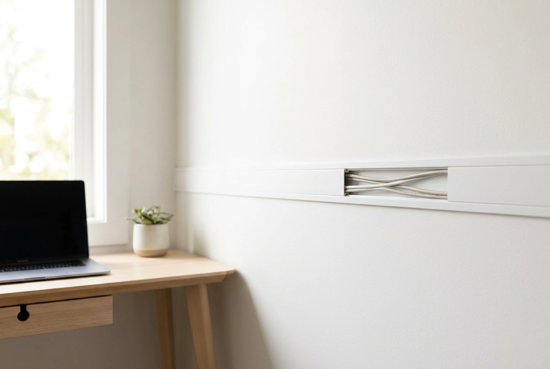 Een strakke kabelgoot op de muur monteren en onzichtbaar afwerken