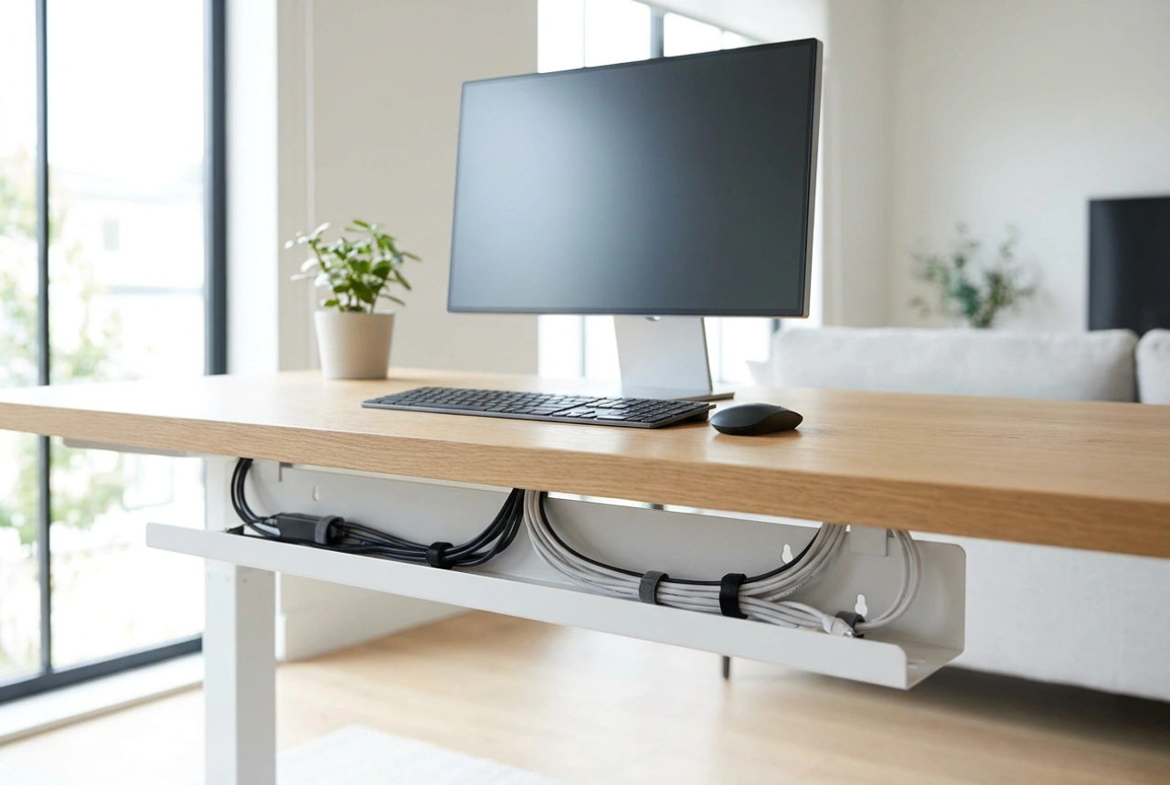 Hoe monteer je een kabelgoot onder het bureau voor een opgeruimde werkplek