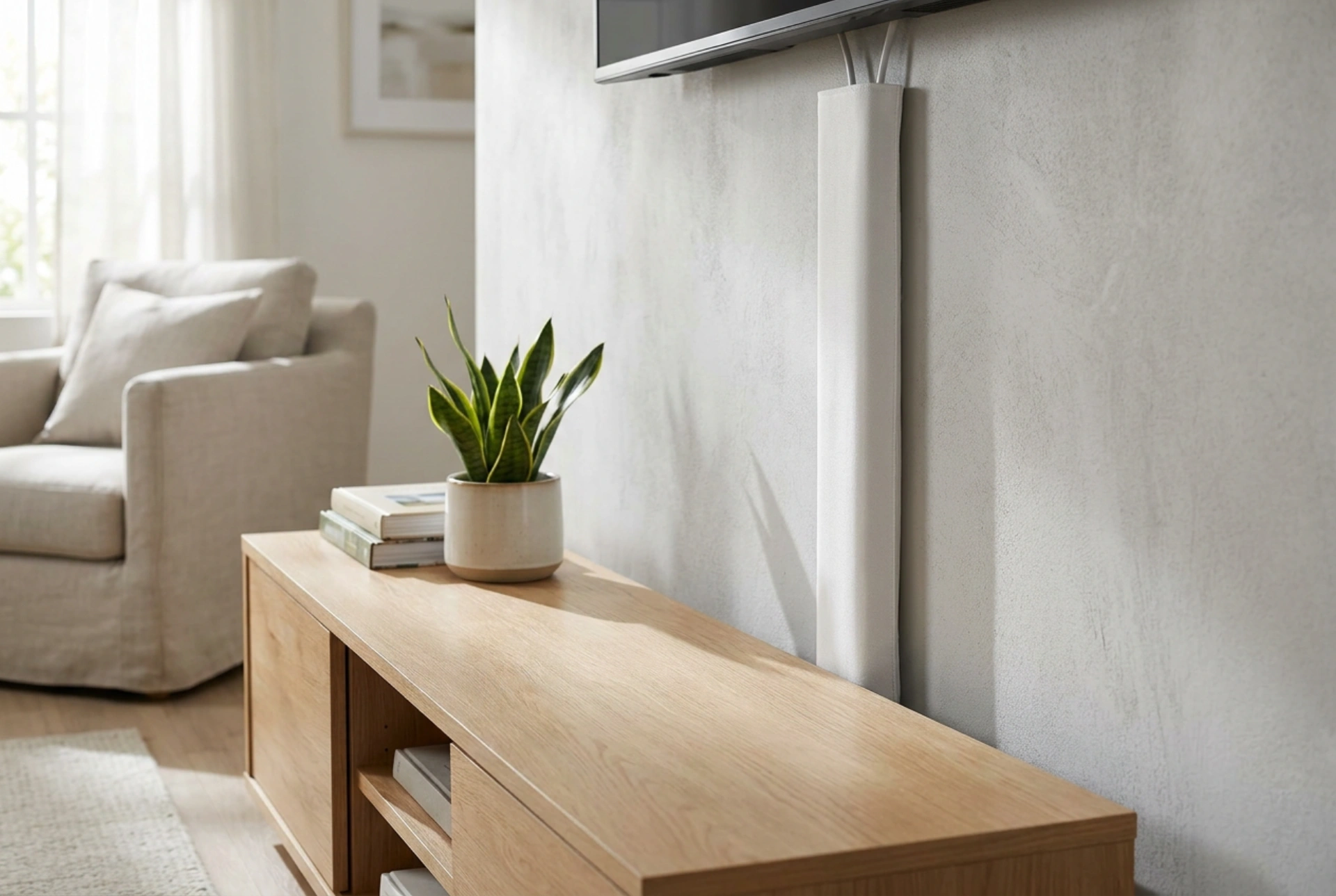 Televisiekabels esthetisch wegwerken met een kabelgoot
