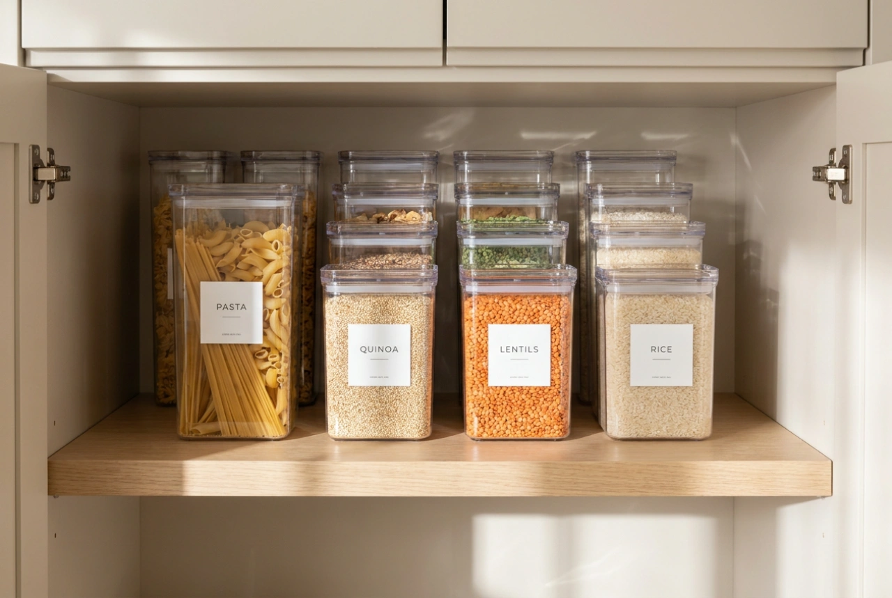 Hoe kunststof opbergdozen structuur en rust in de keuken brengen