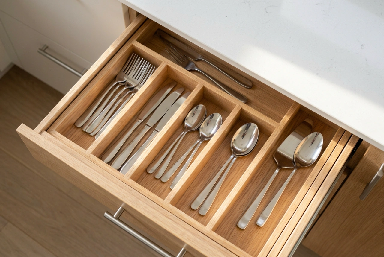 Keukenlade-organizer: Richtlijnen voor een ergonomische en logische indeling