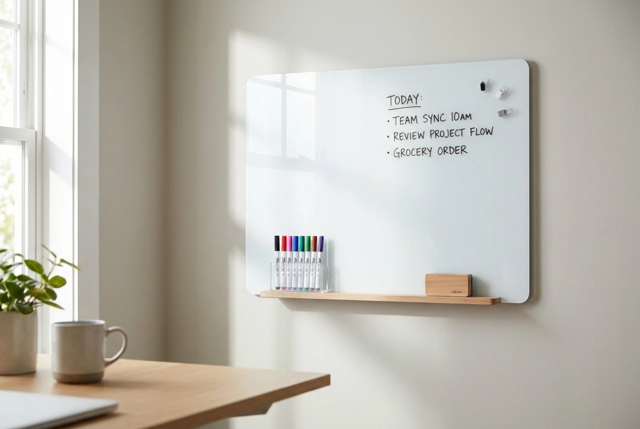 Het whiteboard voor kinderen in de dagelijkse studieplanning