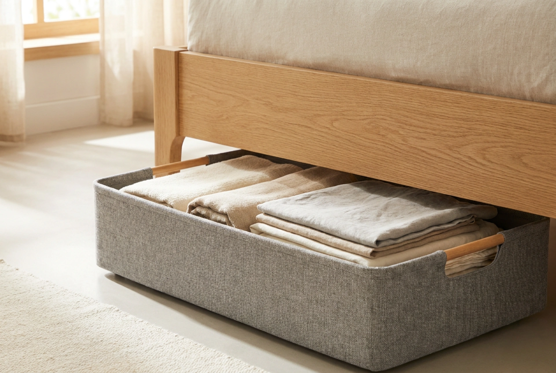 Rolboxen onder het bed efficiënt gebruiken zonder rommel