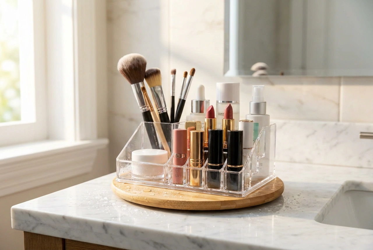 Hoe een cosmetica-organizer in de badkamer te beschermen tegen vocht