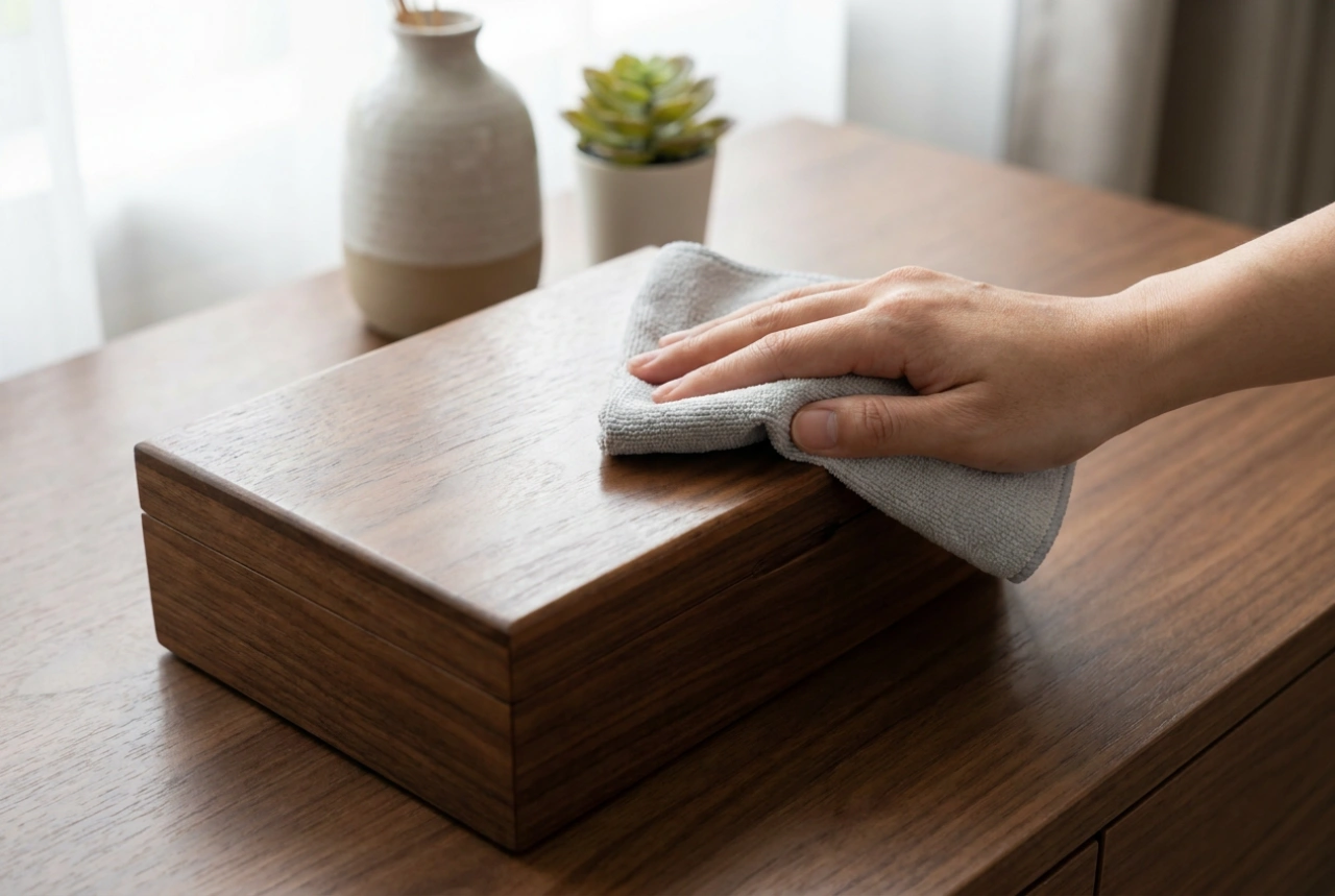 Hoe u een houten sieradendoos onderhoudt zonder vlekken achter te laten