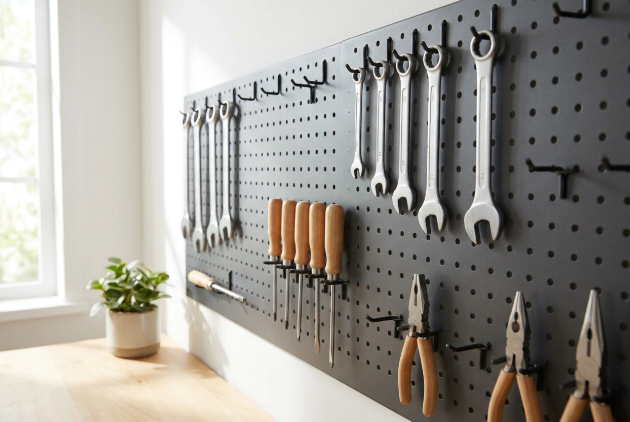 Gereedschapswand indelen in een kleine garage: ergonomie en montage