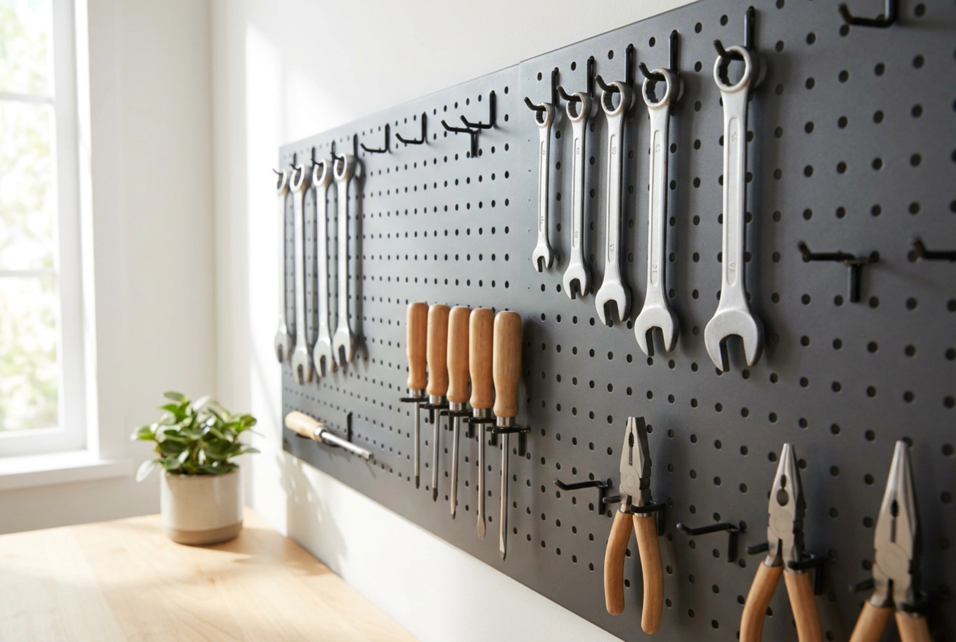 Gereedschapswand indelen in een kleine garage: ergonomie en montage