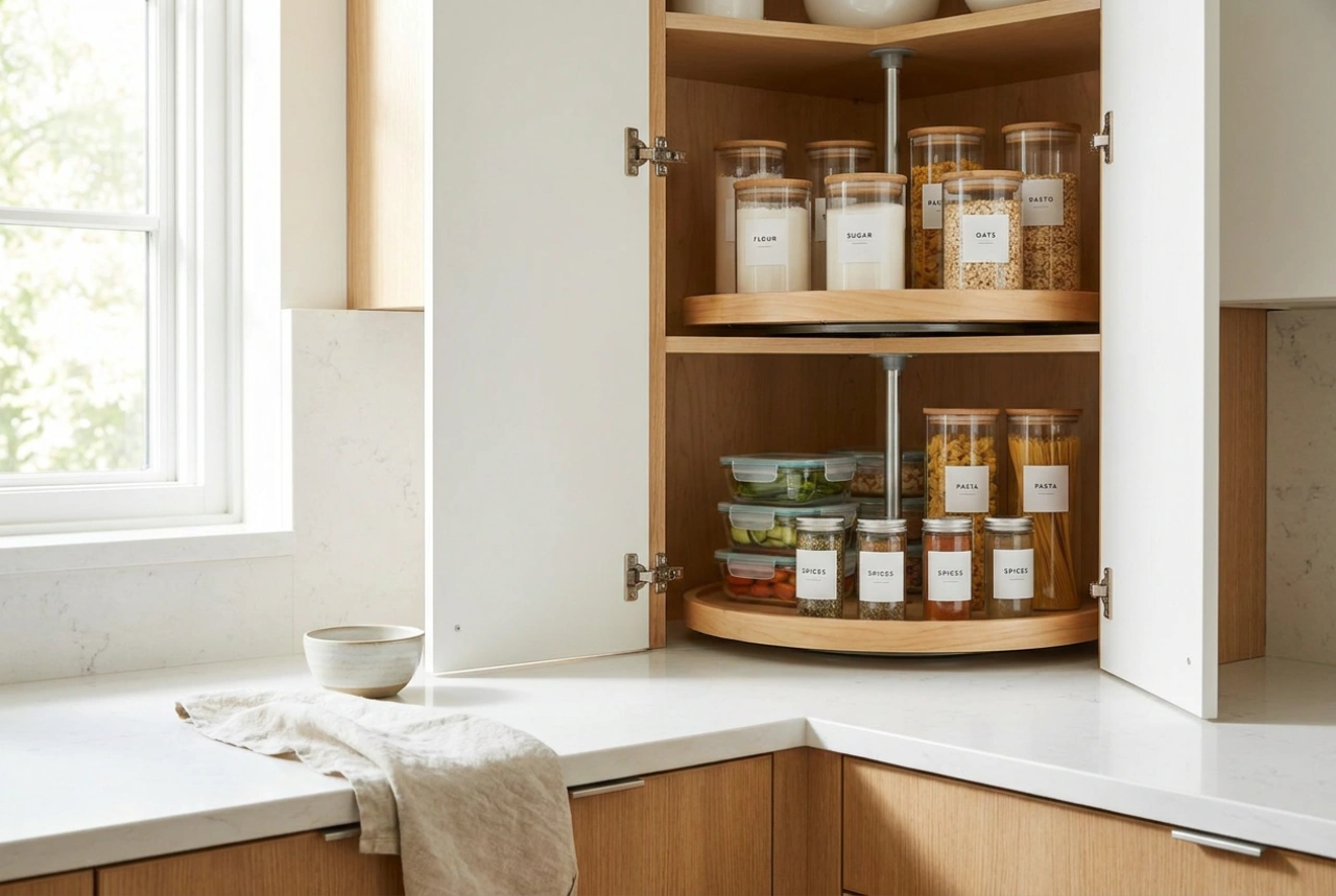 Hoe je een hoekkast in de keuken optimaal benut voor voorraad en apparaten