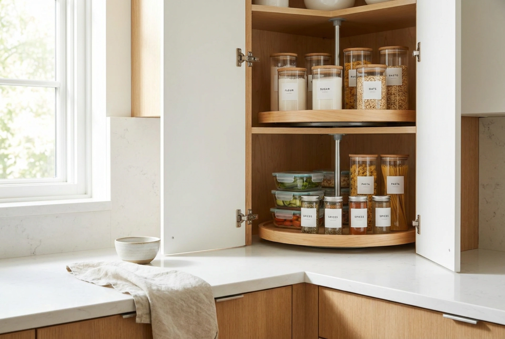 Hoe je een hoekkast in de keuken optimaal benut voor voorraad en apparaten