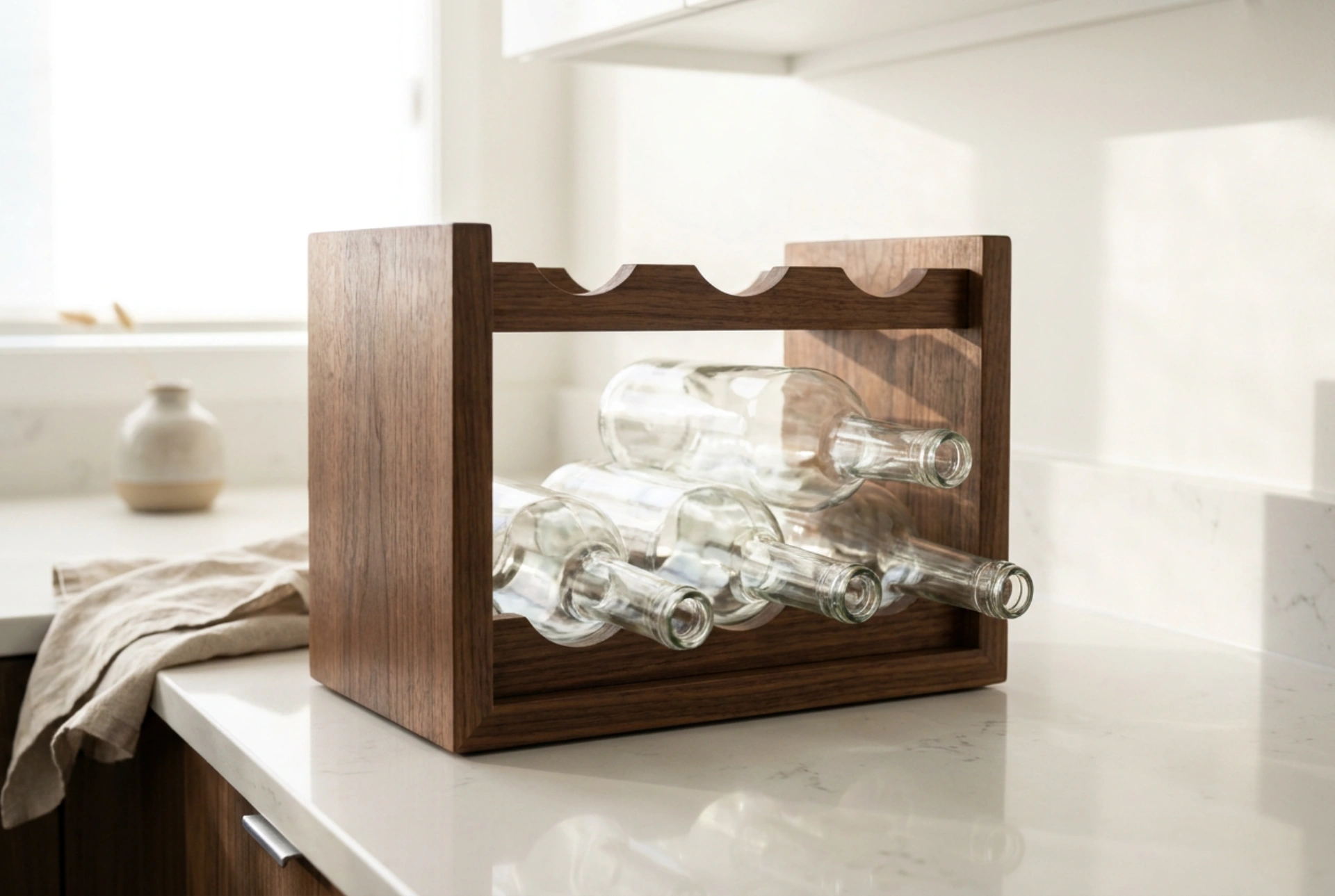 Hoe u een houten wijnrek correct plaatst in de keuken of voorraadkast
