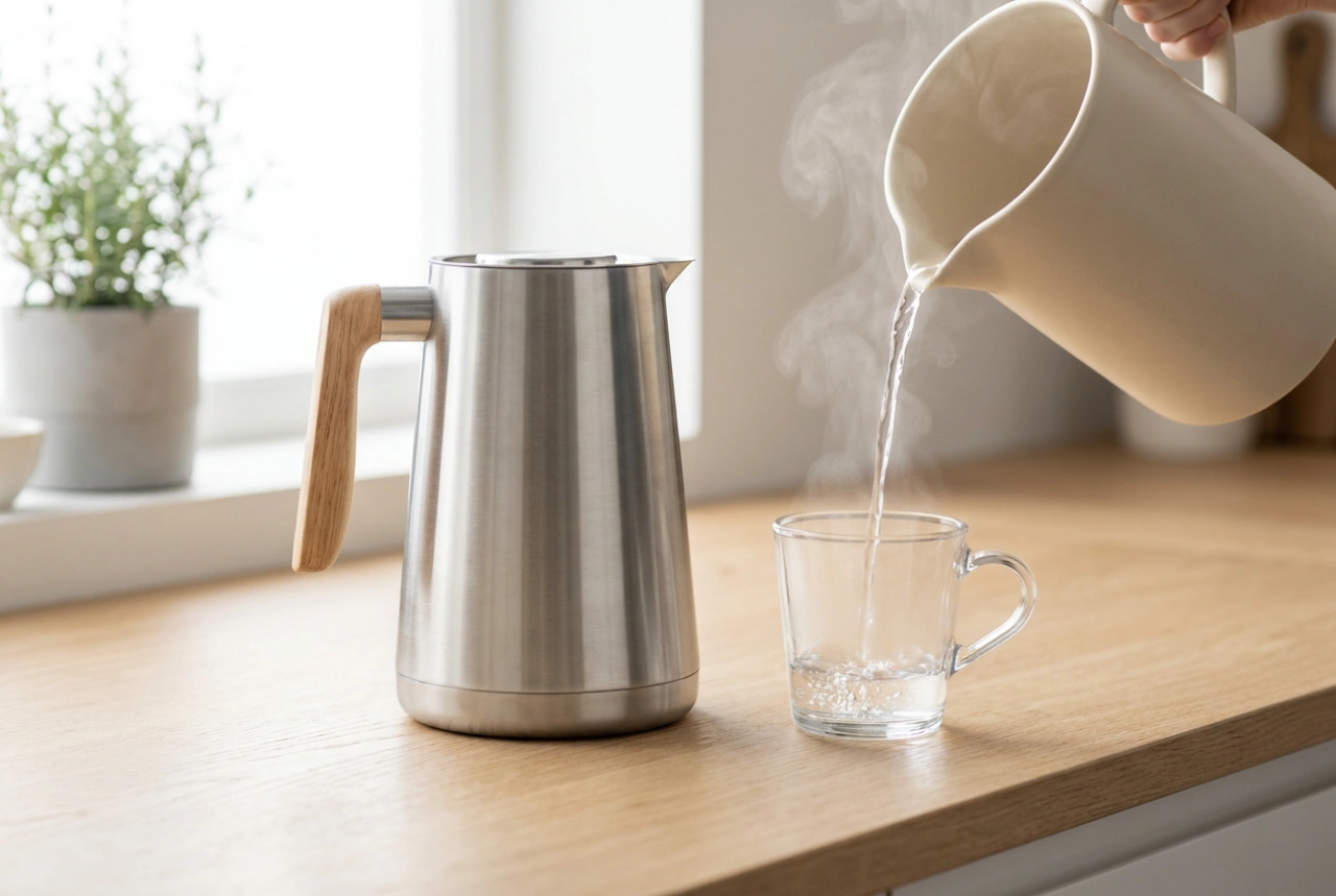 Hoe u een thermoskan met een glazen binnenfles gebruikt om barsten te voorkomen