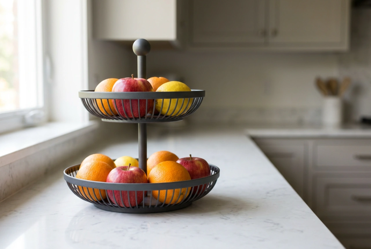 Hoe richt je een etagère voor fruit in om bederf te voorkomen