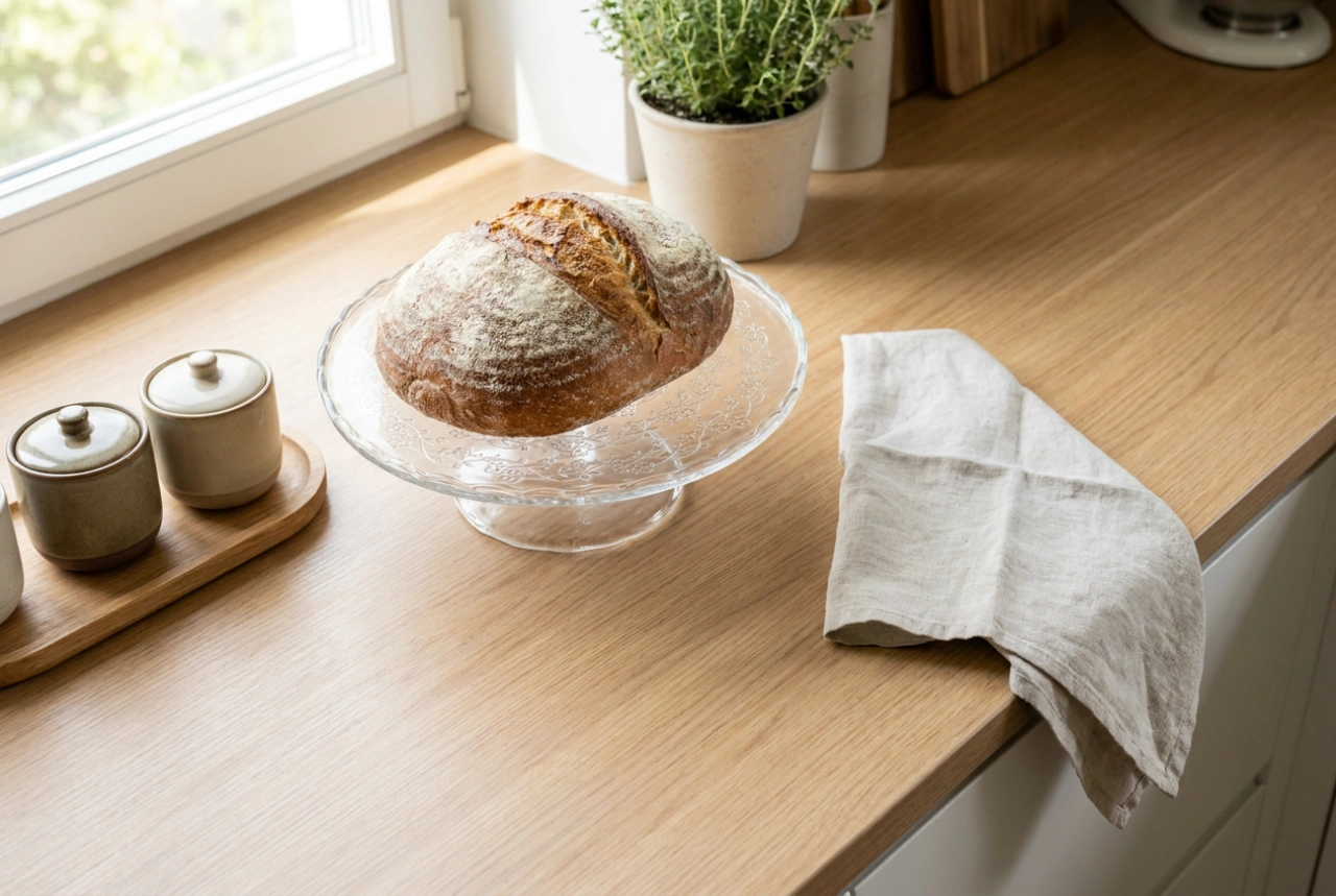 Bewezen methode om baksels op een glazen taartplateau te bewaren