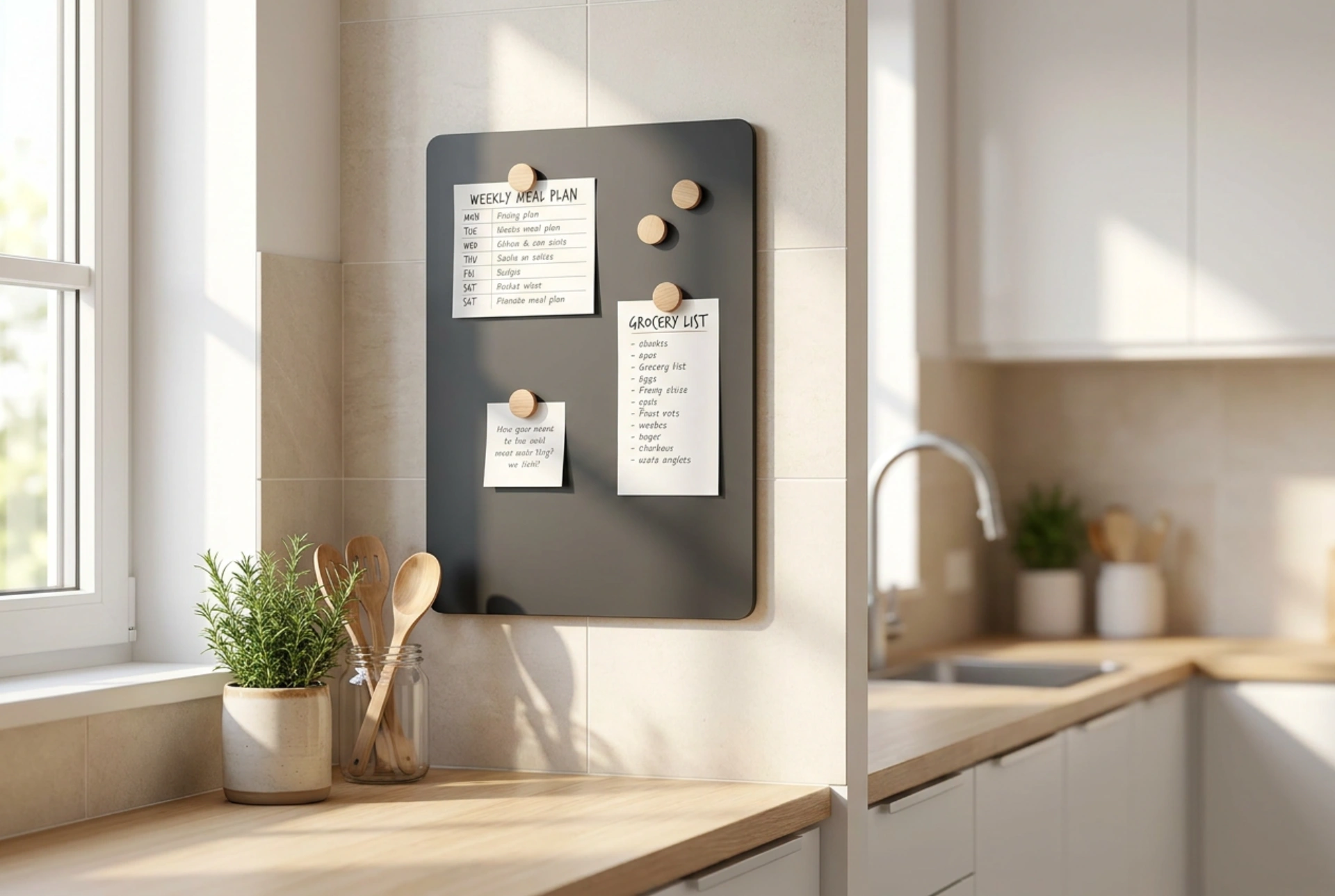 Magnetisch keukenbord voor boodschappenlijstjes en maaltijdplanning