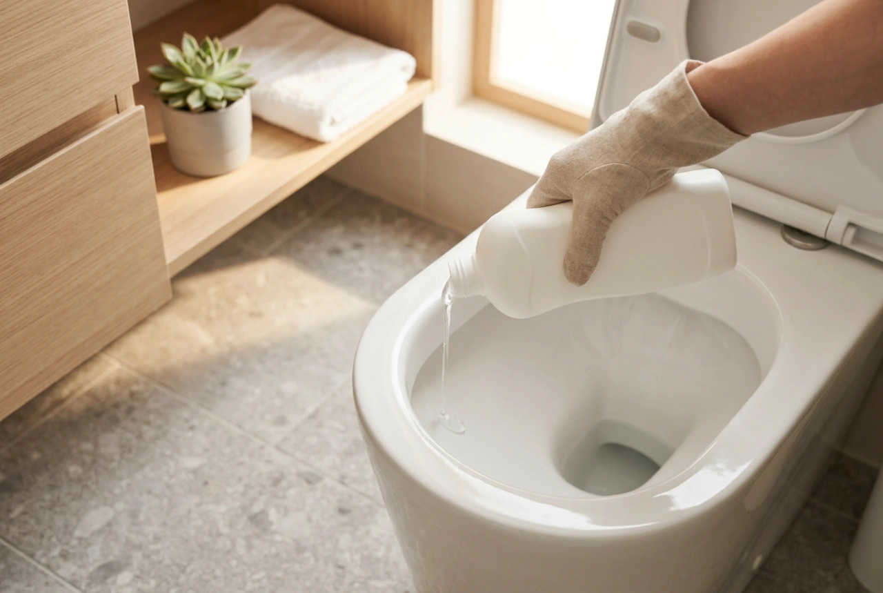 Hoe toiletgel met een applicator onder de toiletrand effectief te gebruiken