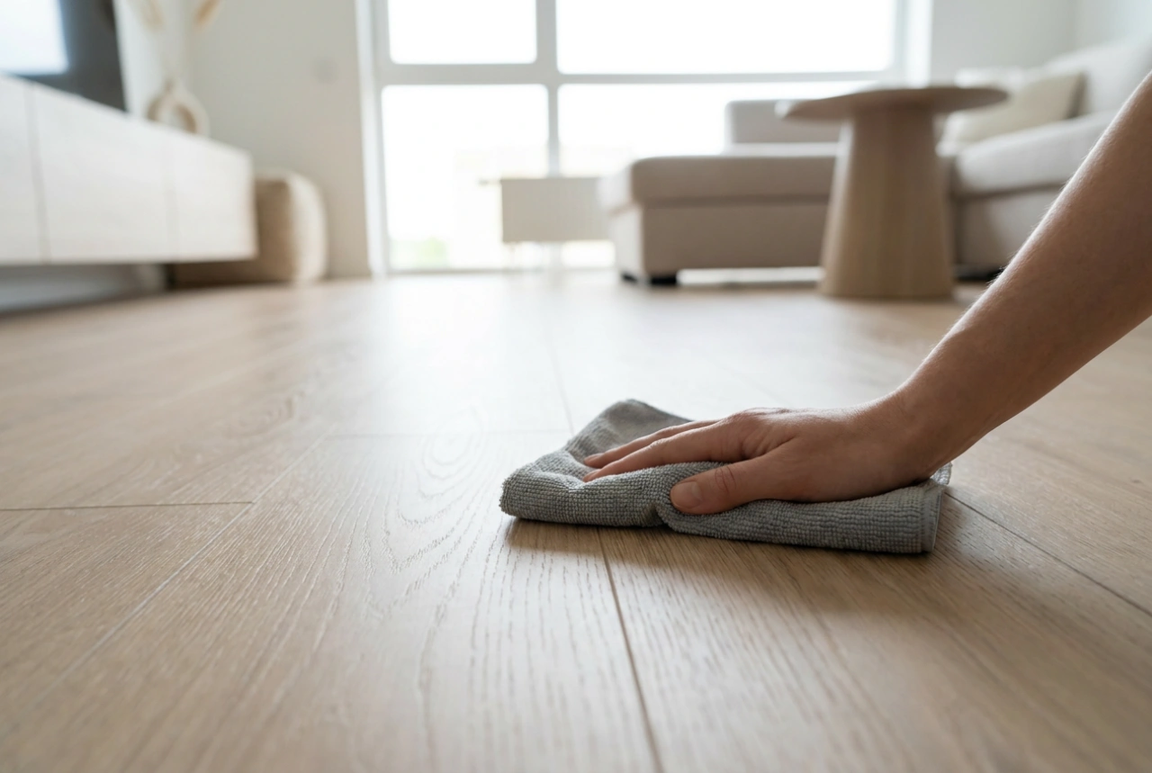 Hoe laminaat te reinigen na een verbouwing zonder opzwellen en doffe strepen