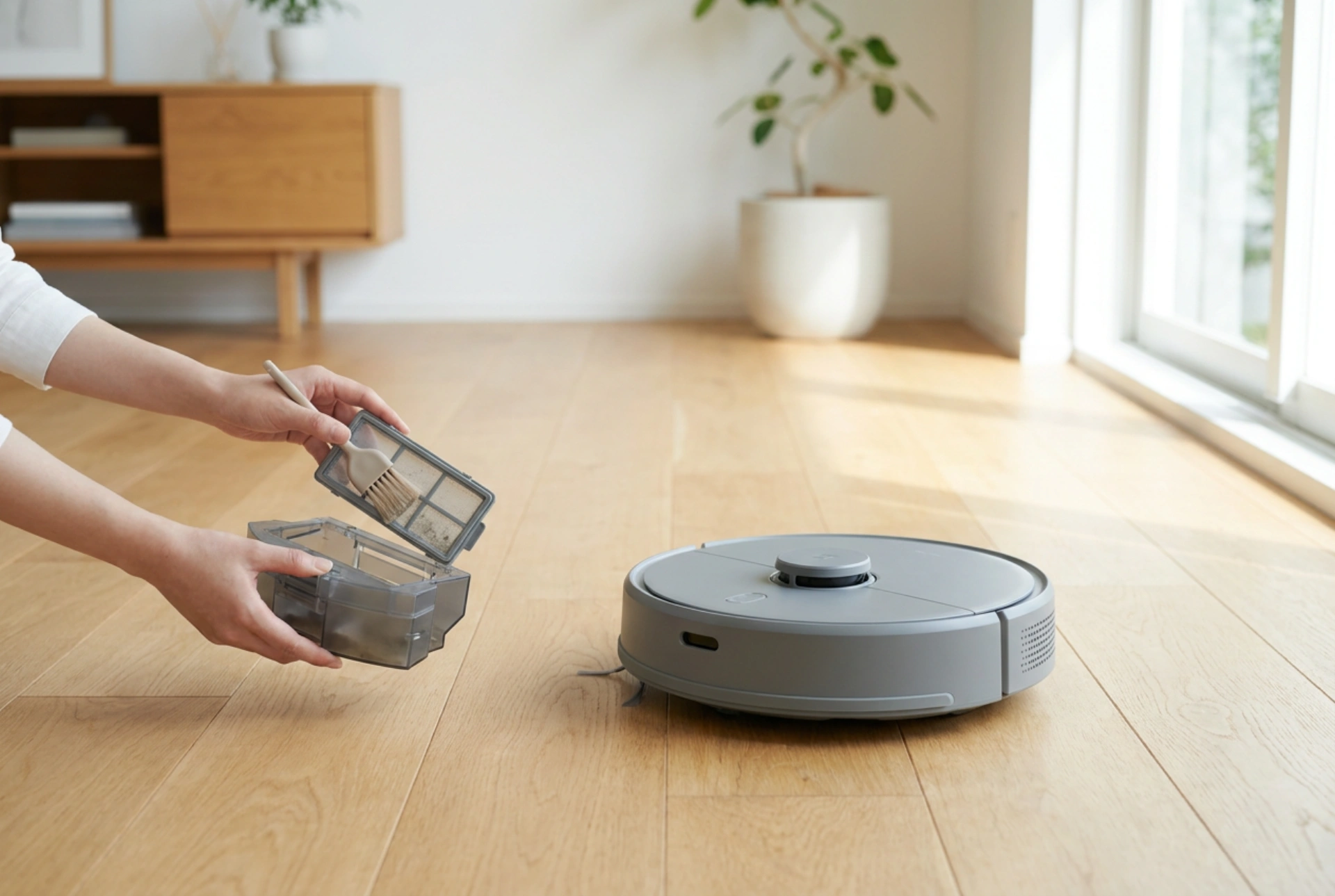Robotstofzuiger reinigen voor optimaal behoud van zuigkracht