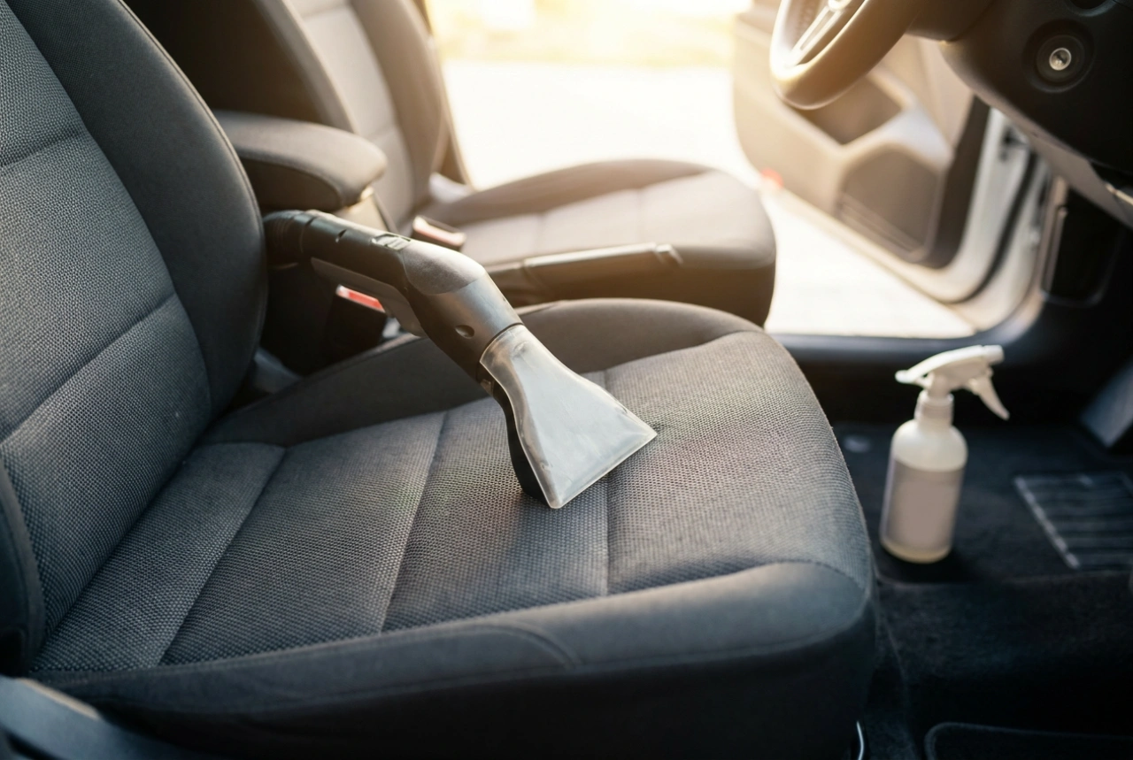 Autobekleding reinigen met een nat-droogzuiger zonder de stoelen te doordrenken