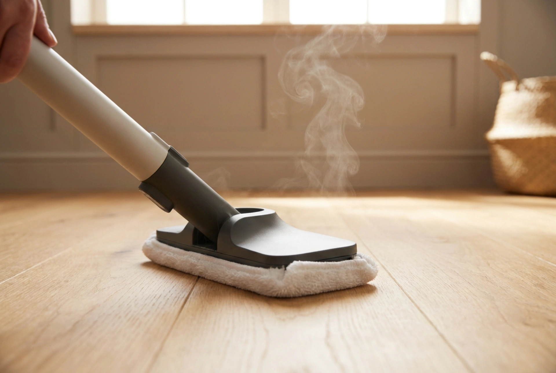Veilig gebruik van de stoomreiniger op harde oppervlakken in huis
