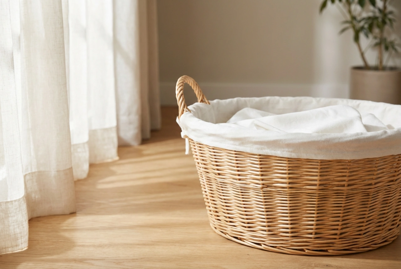 De gevlochten wasmand: hoe natuurlijk materiaal uw wasgoed hygiënisch beschermt
