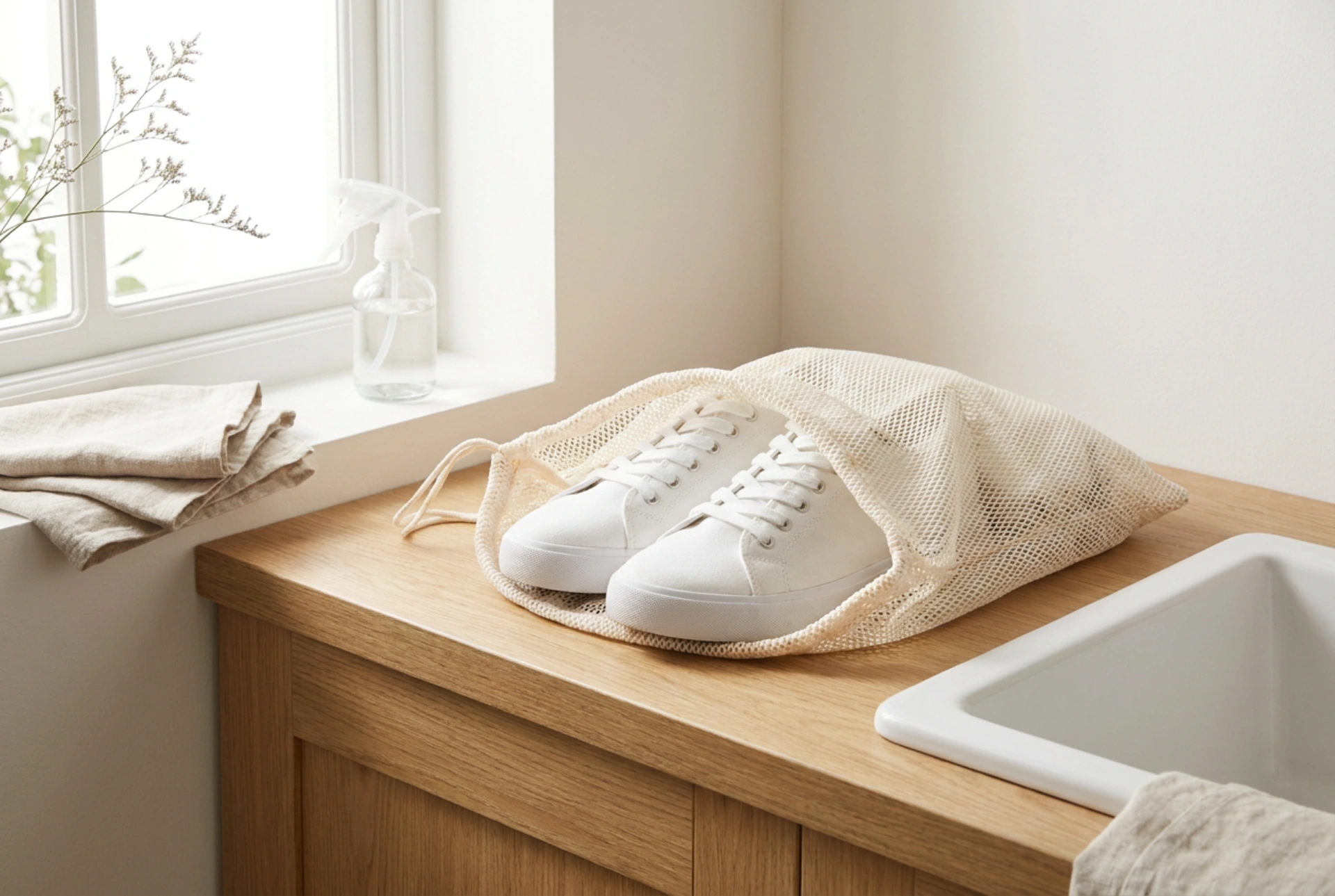 Bewezen techniek voor het wassen van schoenen in een waszak