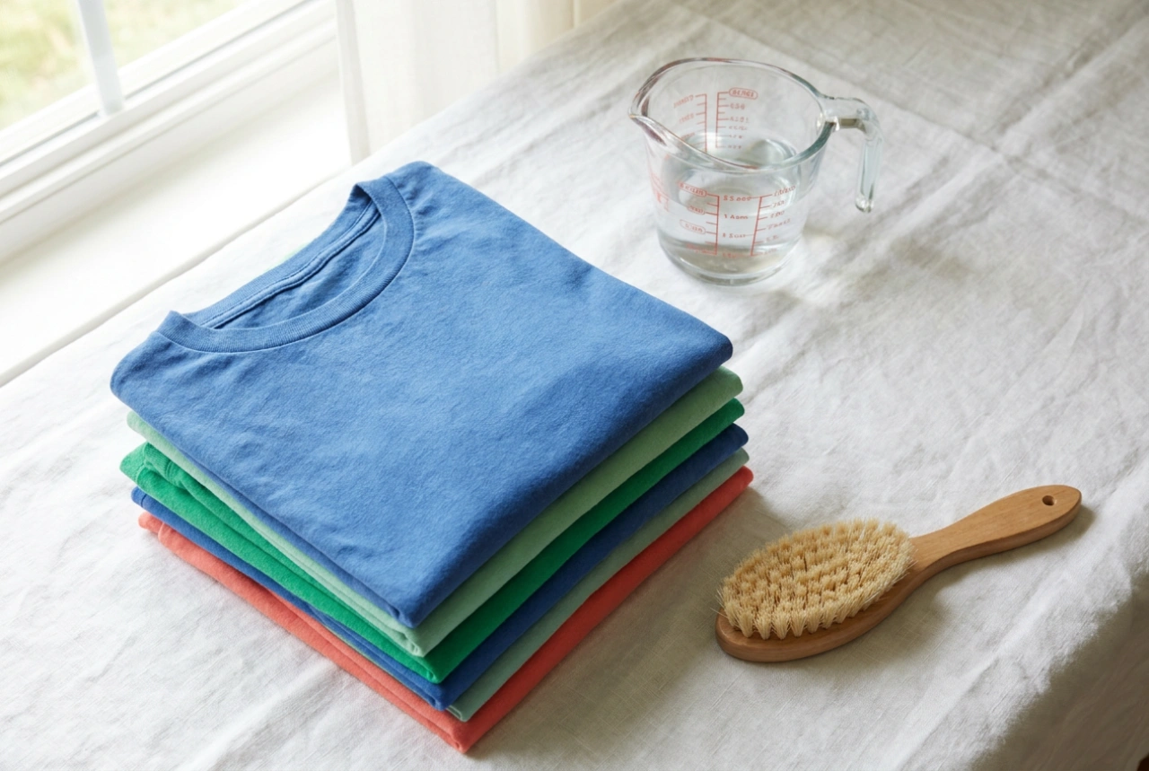 Vlekkenverwijderaar gebruiken op gekleurde kleding zonder kleurverlies
