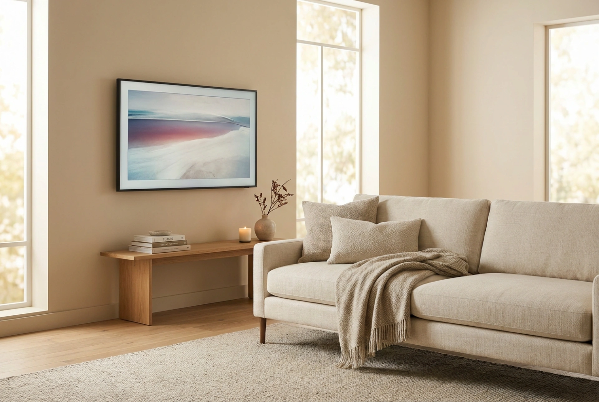 Hoe bepaal je de perfecte hoogte van de televisie ten opzichte van de bank