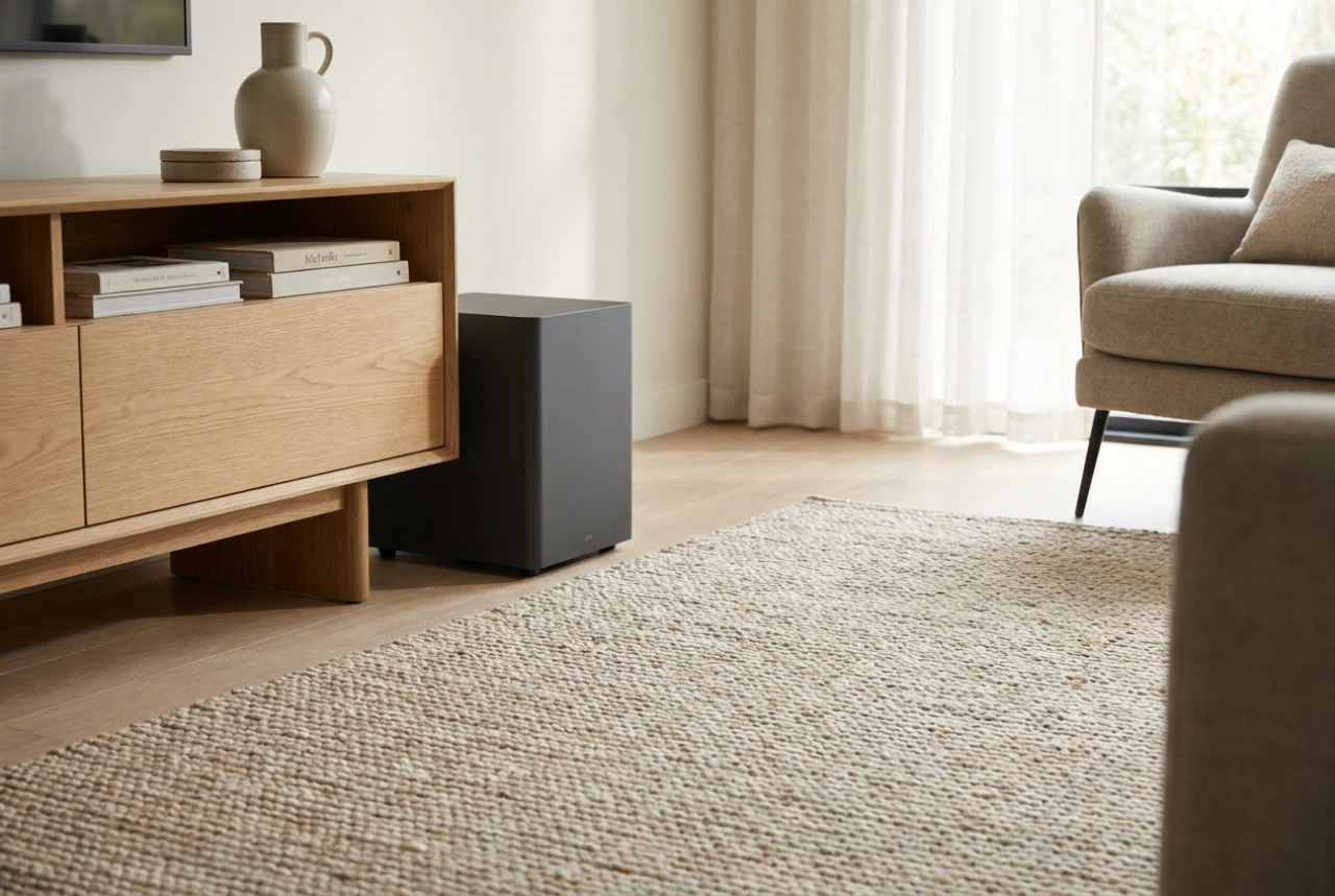 Hoe een actieve subwoofer in een thuisbioscoop te plaatsen zonder resonantie