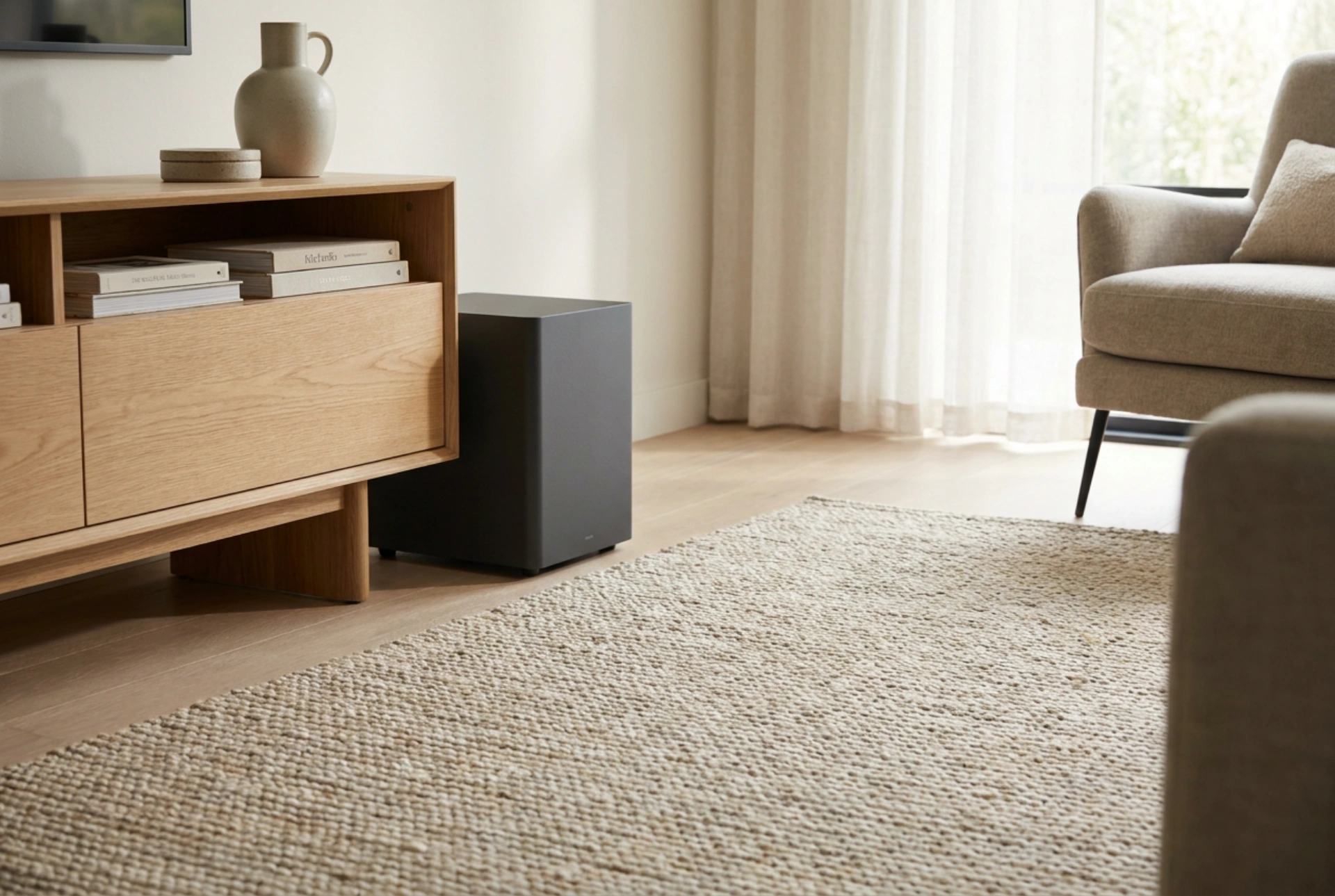 Hoe een actieve subwoofer in een thuisbioscoop te plaatsen zonder resonantie
