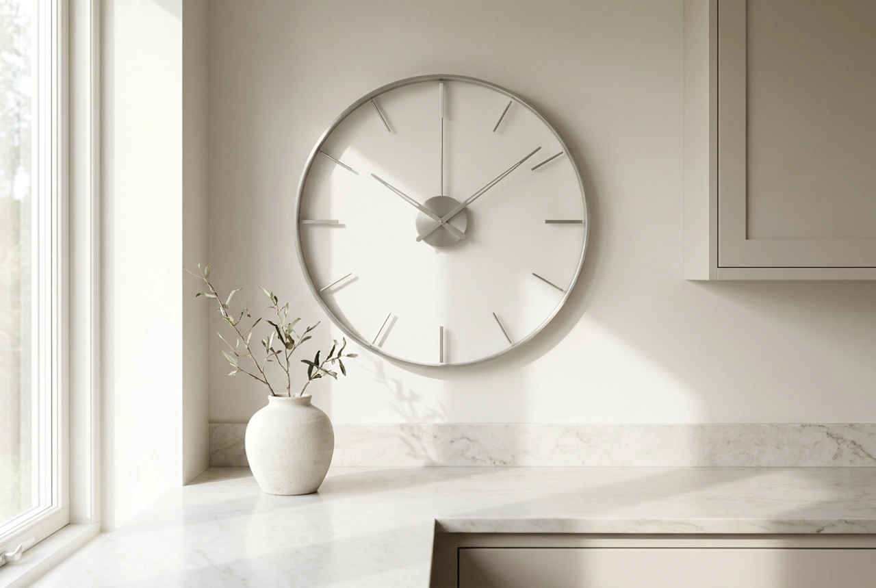 Hoe kies je een grote wandklok voor de keuken zonder de muur te overbelasten