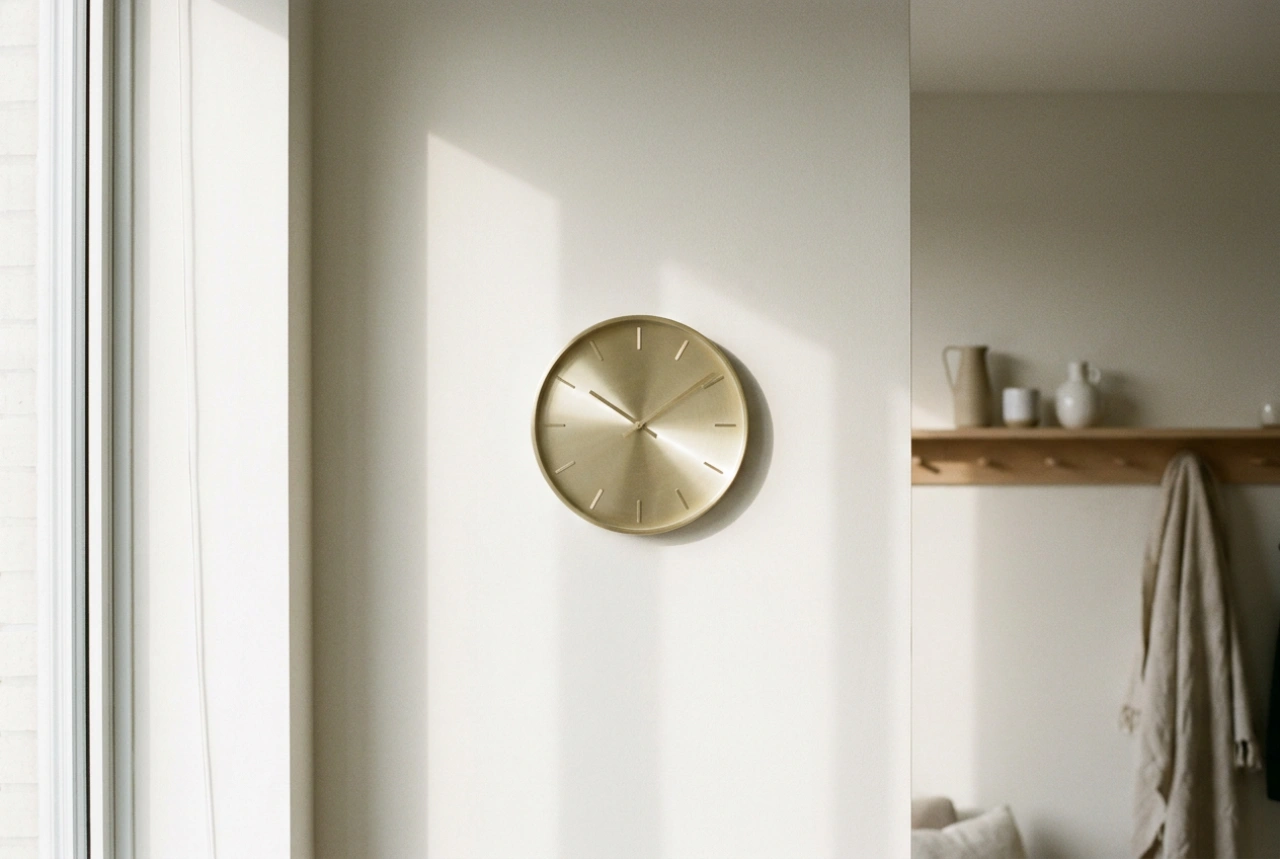 Een gouden wandklok ophangen zonder dat deze het interieur domineert