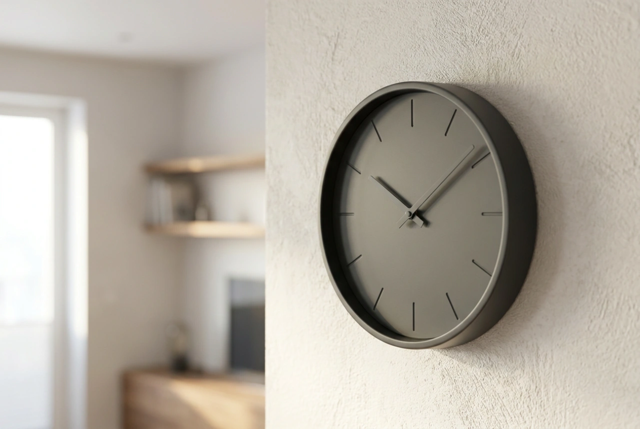Hoe monteer je een wandklok met display zonder hinderlijke spiegeling