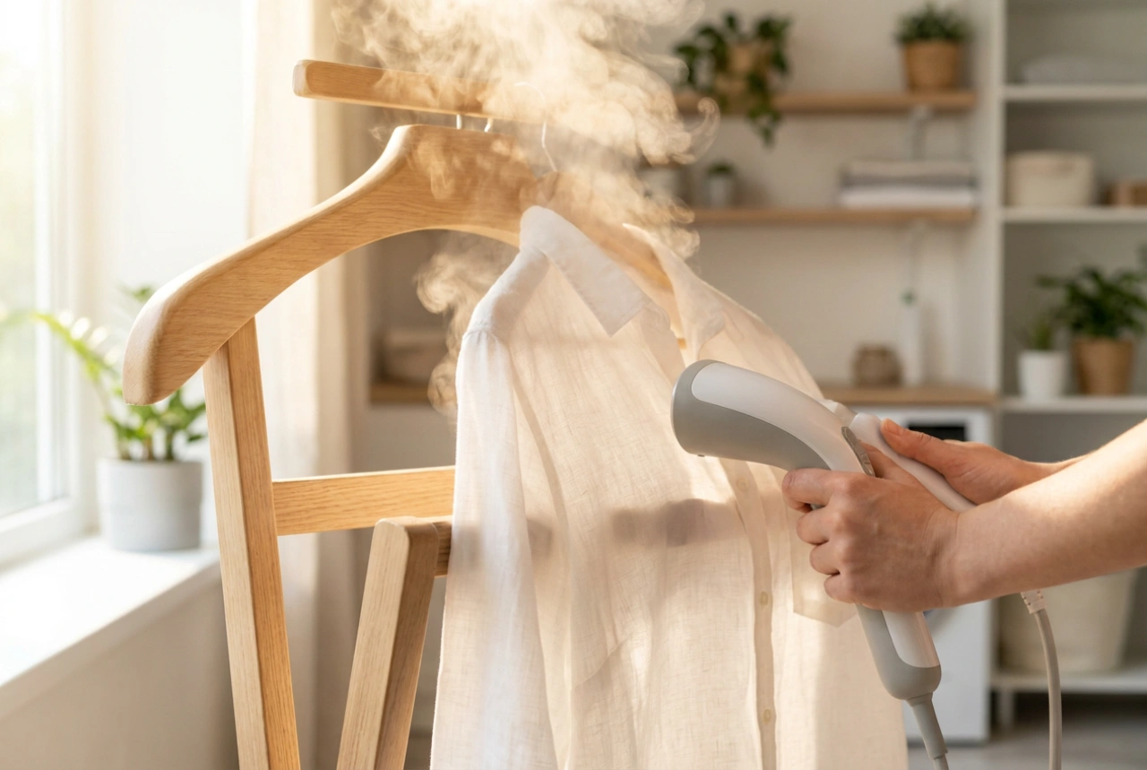 Kleding handstomer: snel kreukels verwijderen voor vertrek