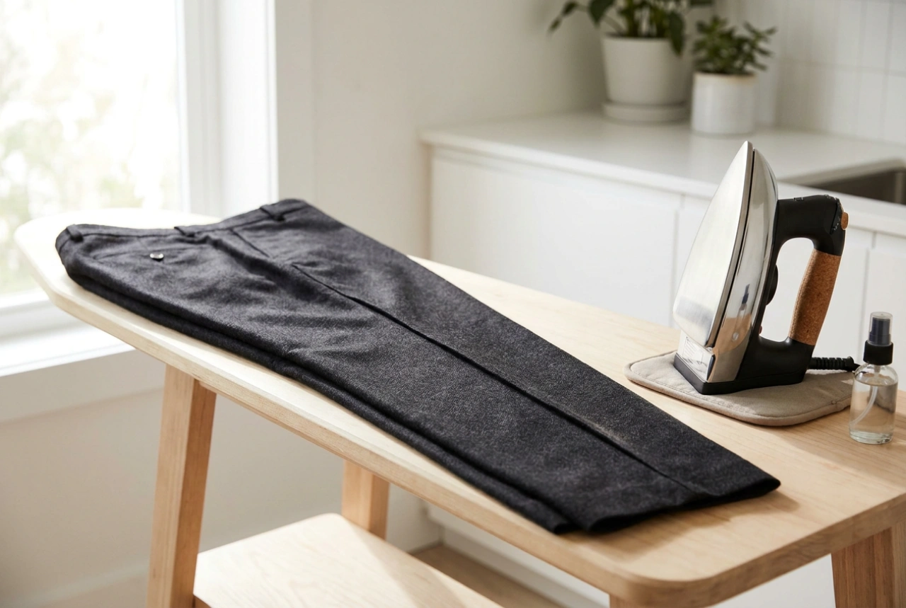 Pantalons strijken met een perfecte vouw zonder dubbele lijnen