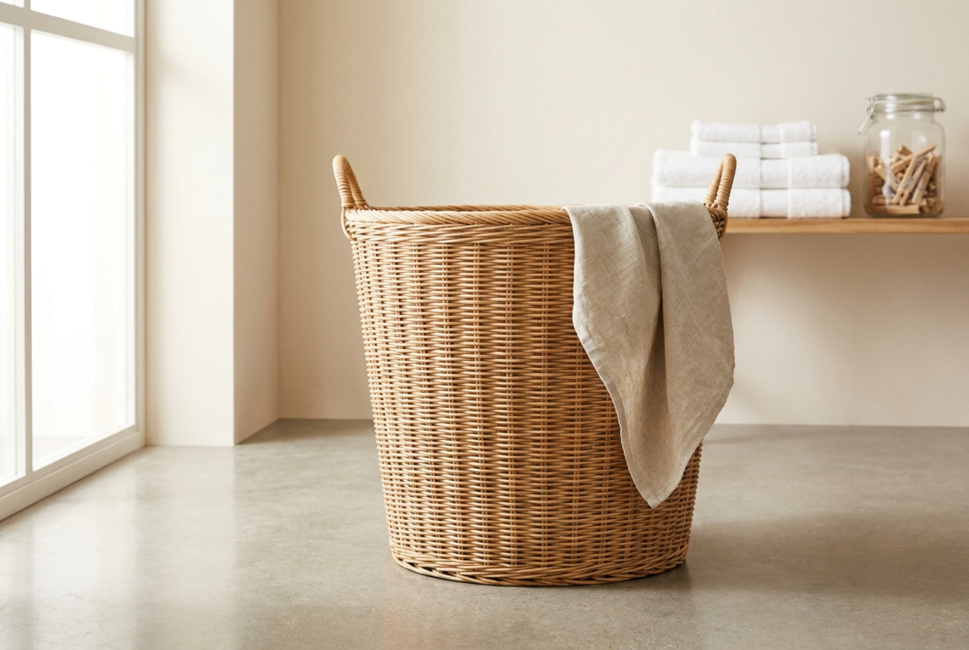 De rotan wasmand als functioneel element in de wasruimte