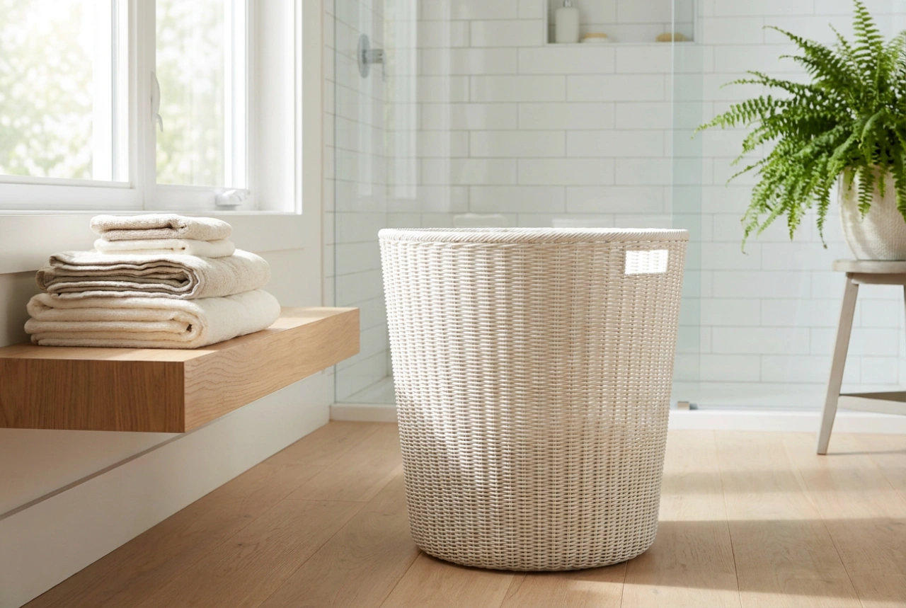 Een praktische wasmand voor de badkamer zonder vochtproblemen