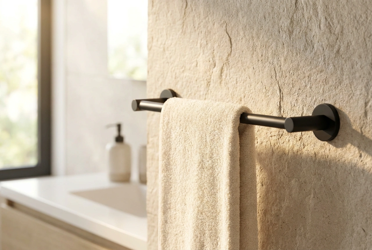Handdoekhouder in de badkamer: De optimale positie na het handen wassen