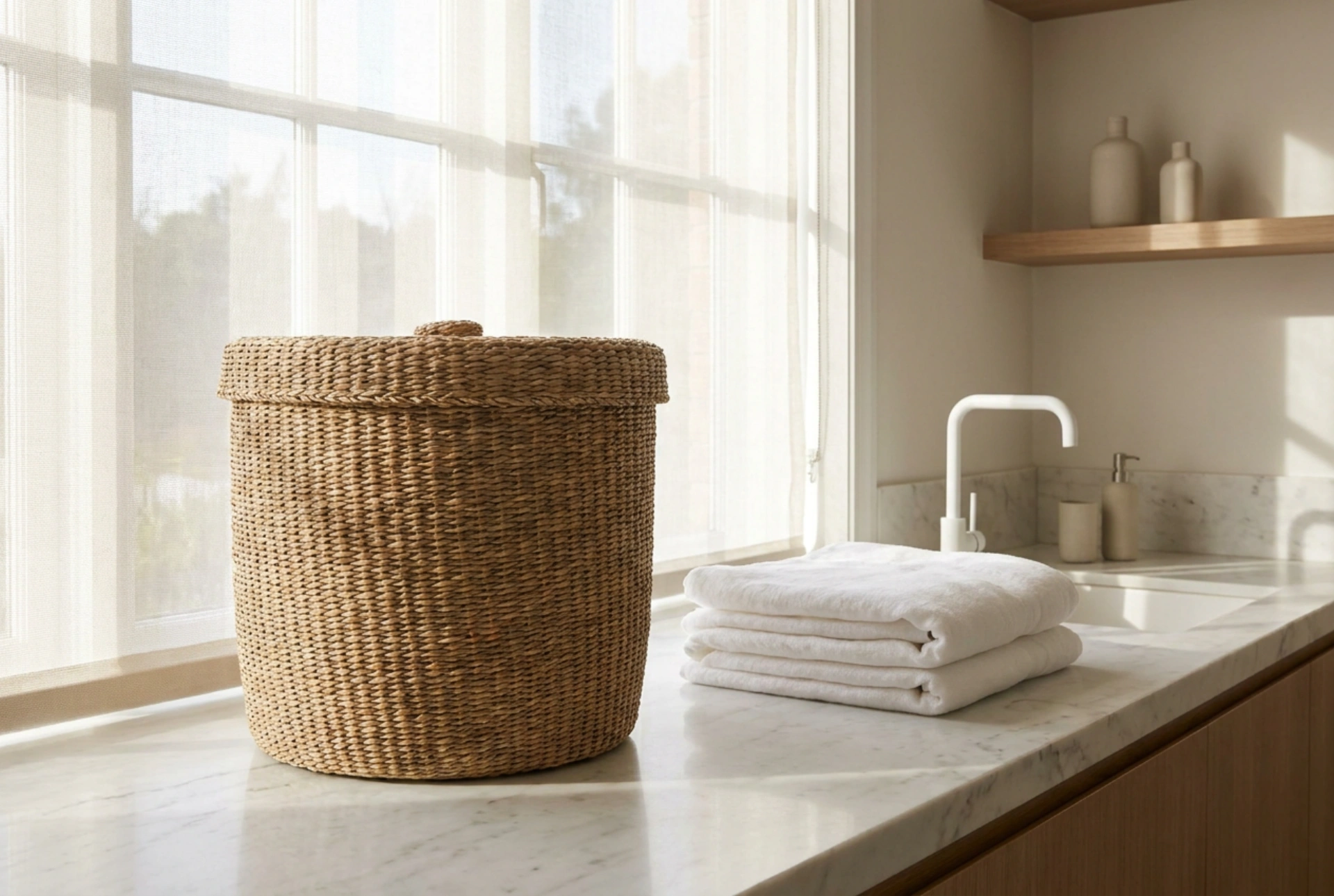 Exclusieve wasmanden: esthetiek en functionele materiaalkeuze