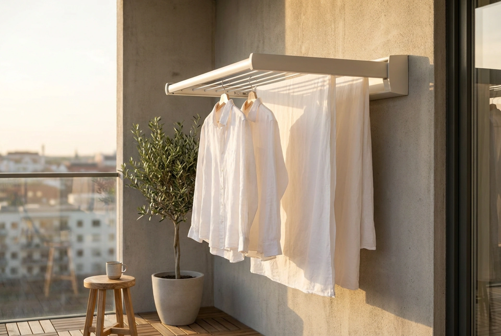 Uittrekbaar wasrek voor het balkon: Tips voor efficiënt buiten drogen