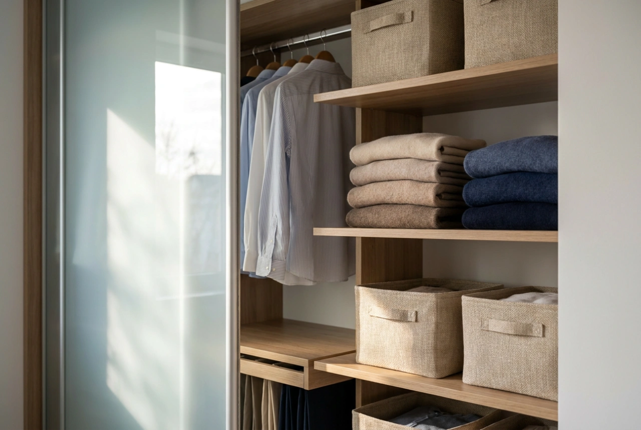 Hoe richt je een driedeurs kledingkast met spiegel in voor je hele garderobe