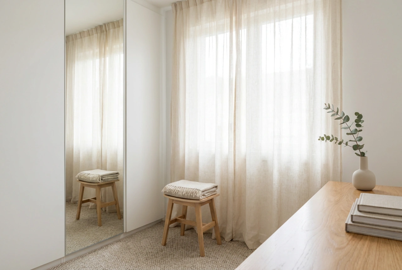 Een witte kledingkast met spiegel: zo creëer je een lichte en ruime kleine slaapkamer