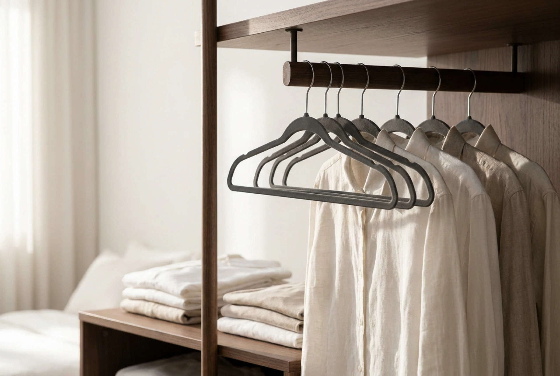 Veel kleding in een smalle kledingkast opbergen zonder te proppen