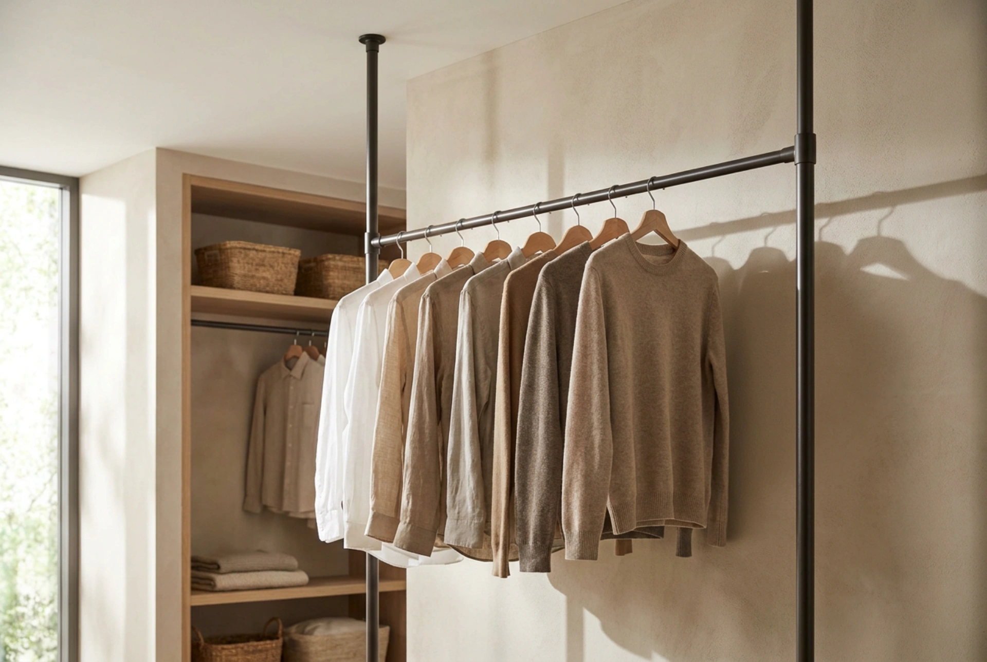 Telescopische kledingroedes voor een efficiënte seizoensgarderobe