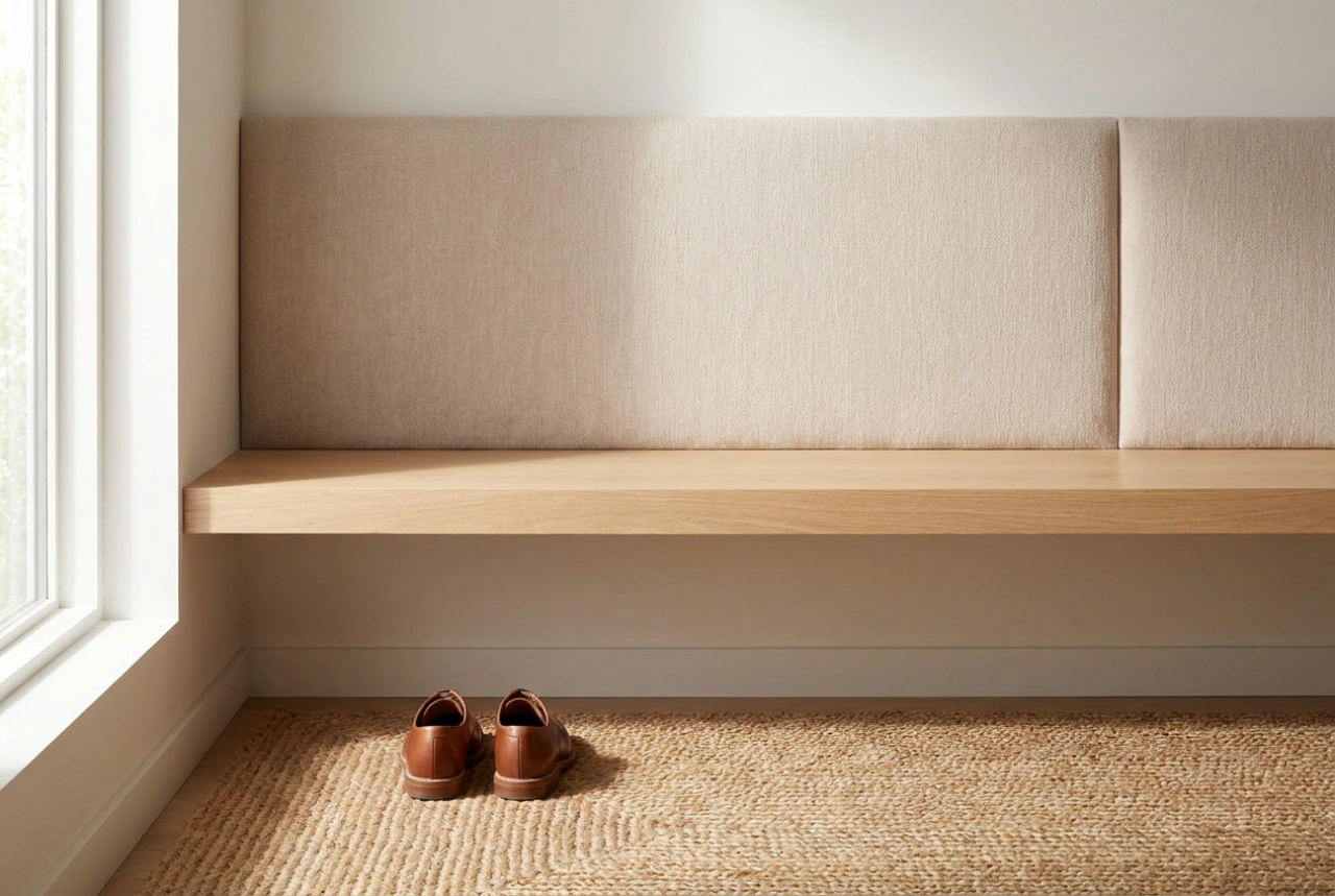 Gepolsterde halgarderobe: zo creëert u een comfortabele zone voor het aantrekken van schoenen