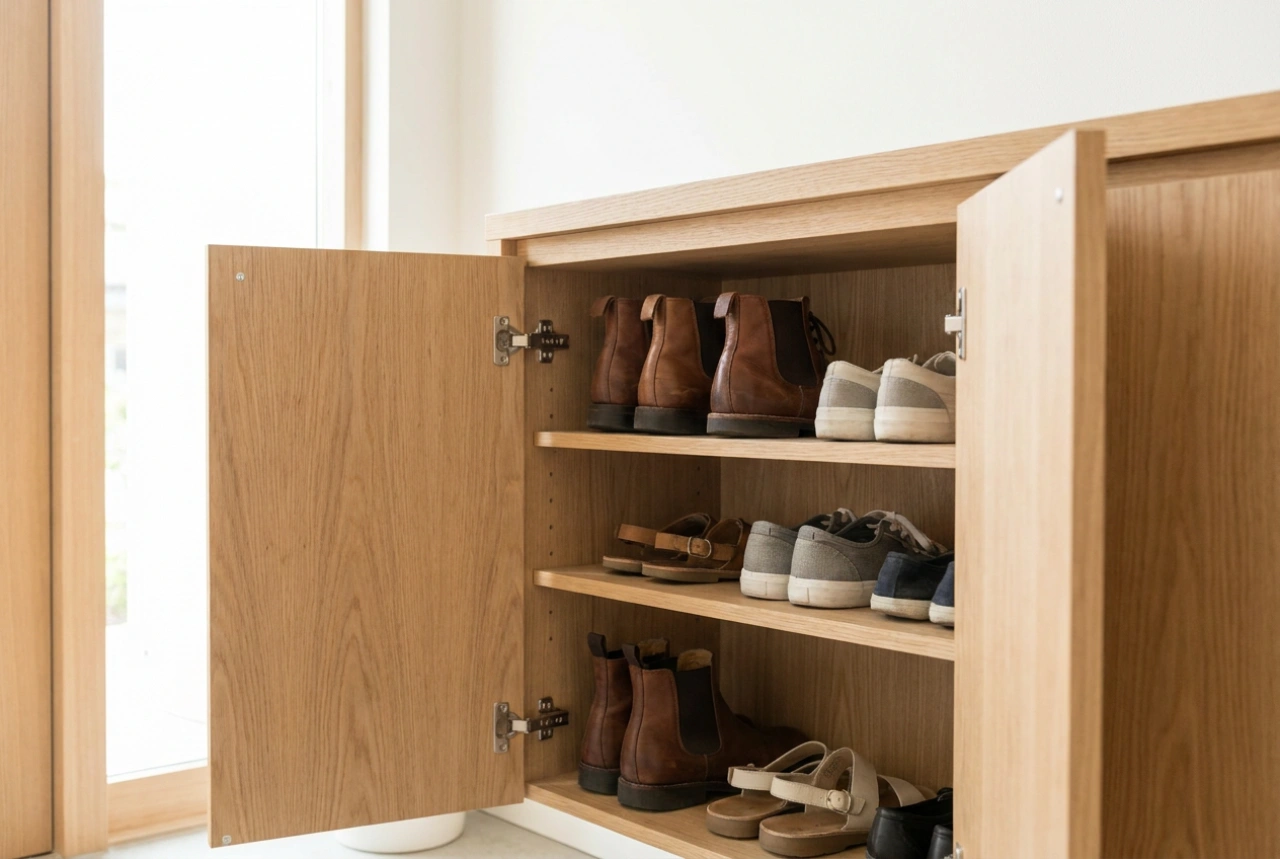 Schoenen efficiënt organiseren in een gesloten schoenenkast