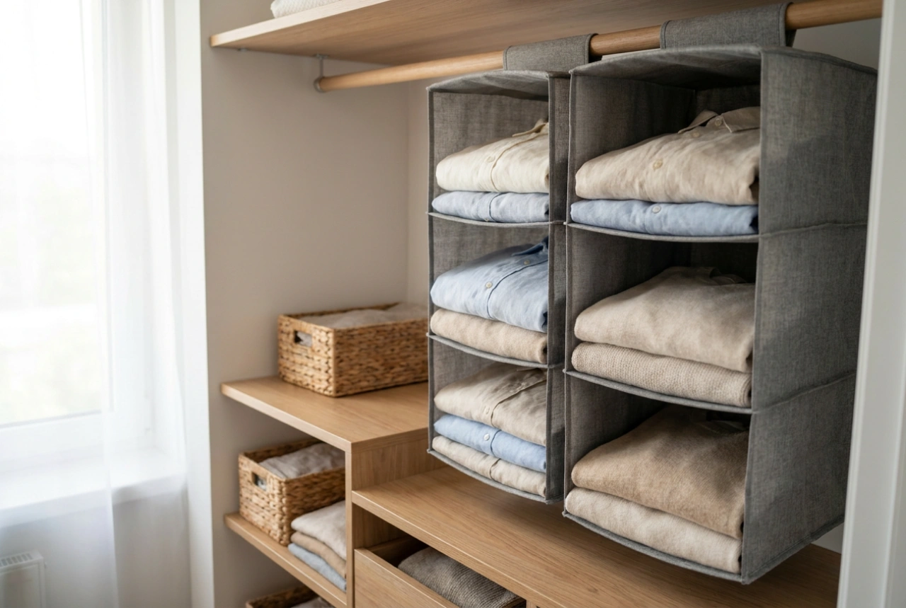 Hangorganizers in de kledingkast optimaal benutten voor lichte kleding