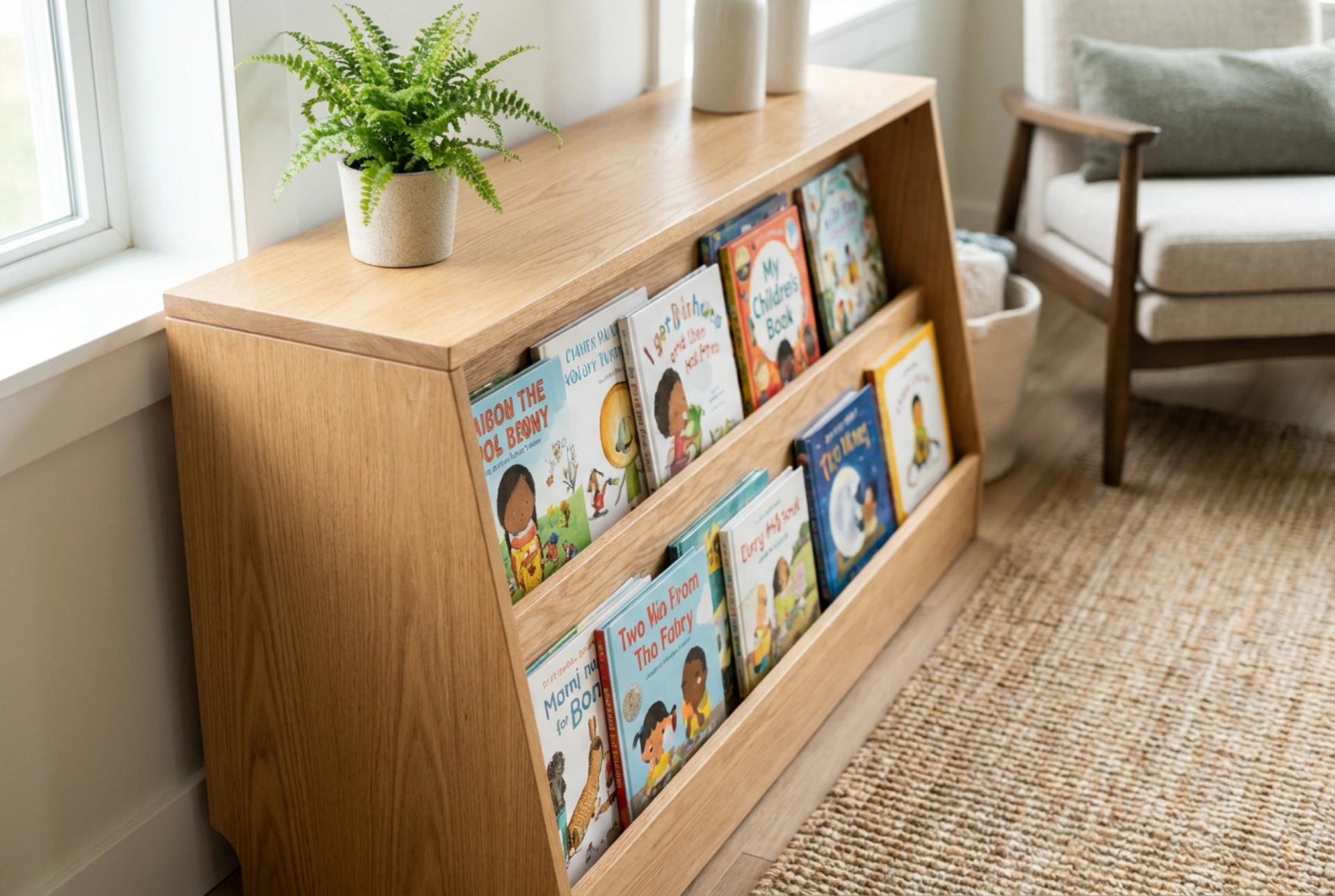 Hoe richt je een houten kinderboekenkast in om zelfstandig opruimen te stimuleren