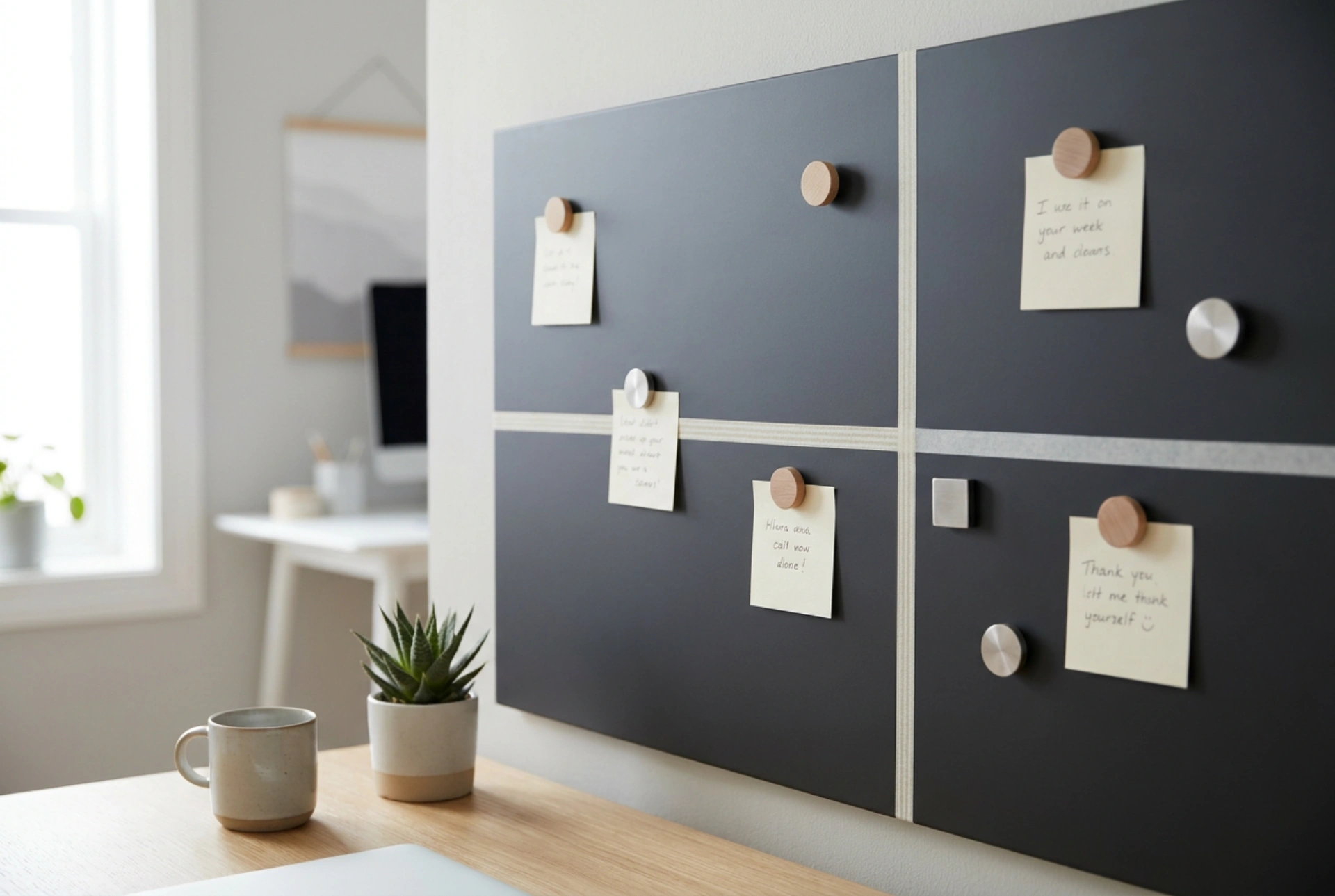 Hoe u een groot magneetbord opdeelt in handige taakzones